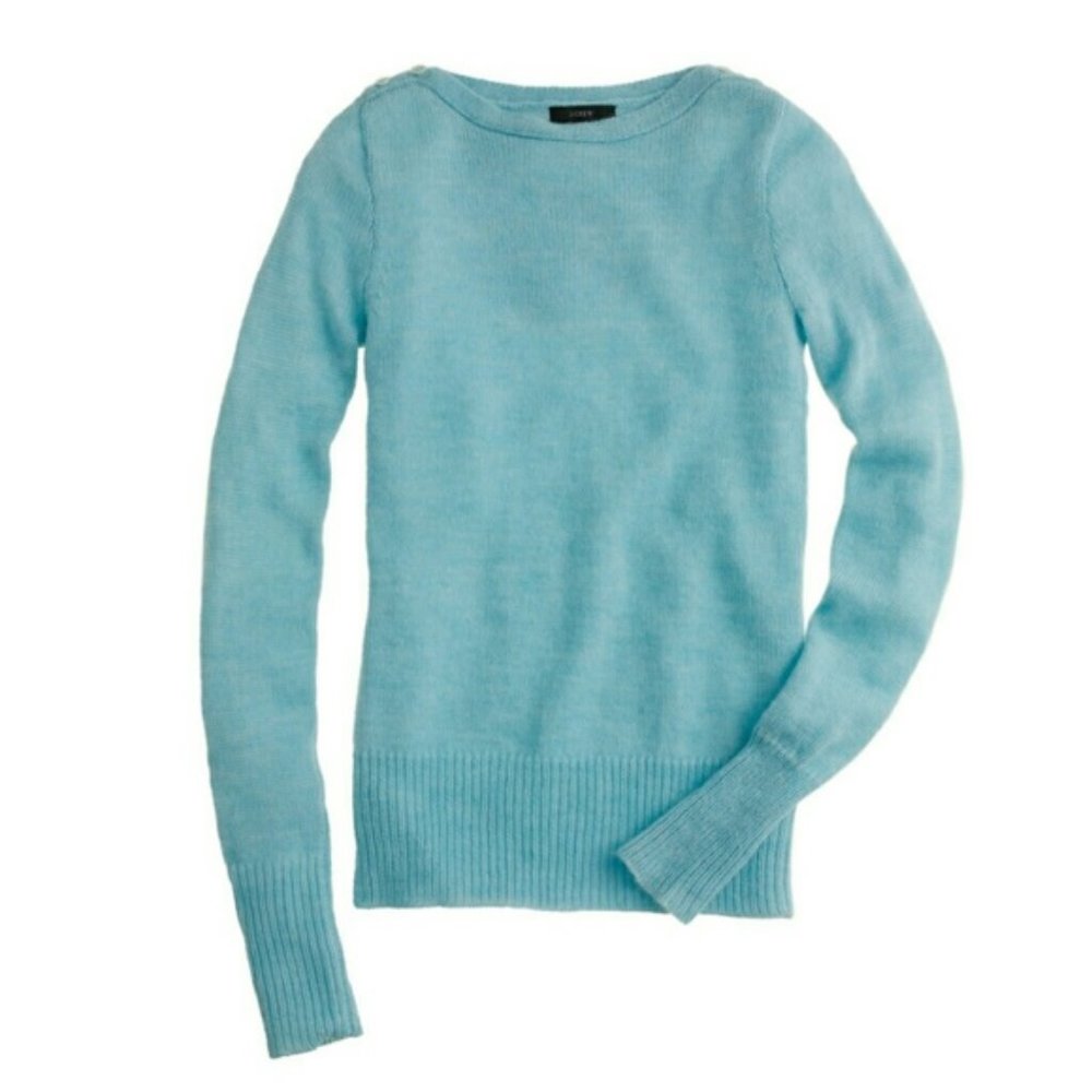 J. Crew Wool Mohair Blend Boat Neck Sweater Small